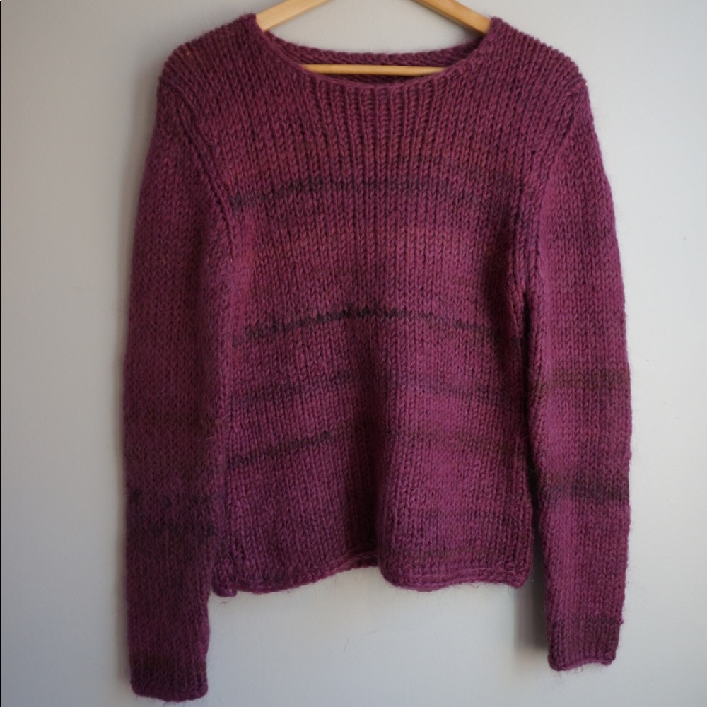 Vintage Handmade Purple Knit Sweater